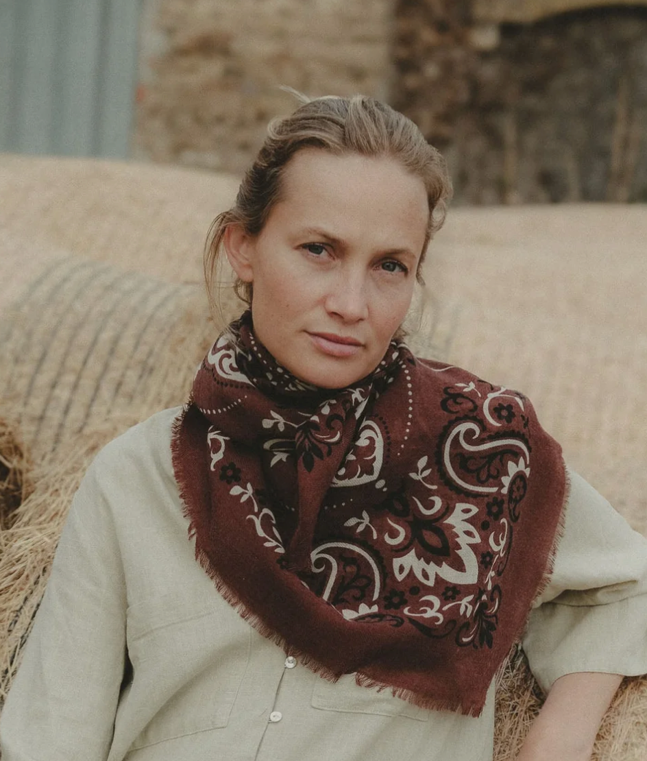 Shawl Bandana Scarf- Wool and Cashmere