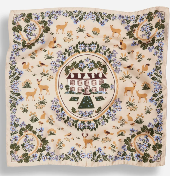 SMALL SCARF RETOUR DE FORÊT PERVENCHE SILK