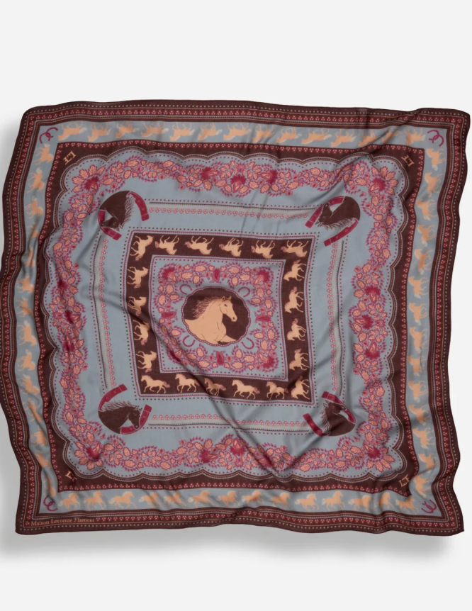 Equestrian Cabernet Silk Scarf