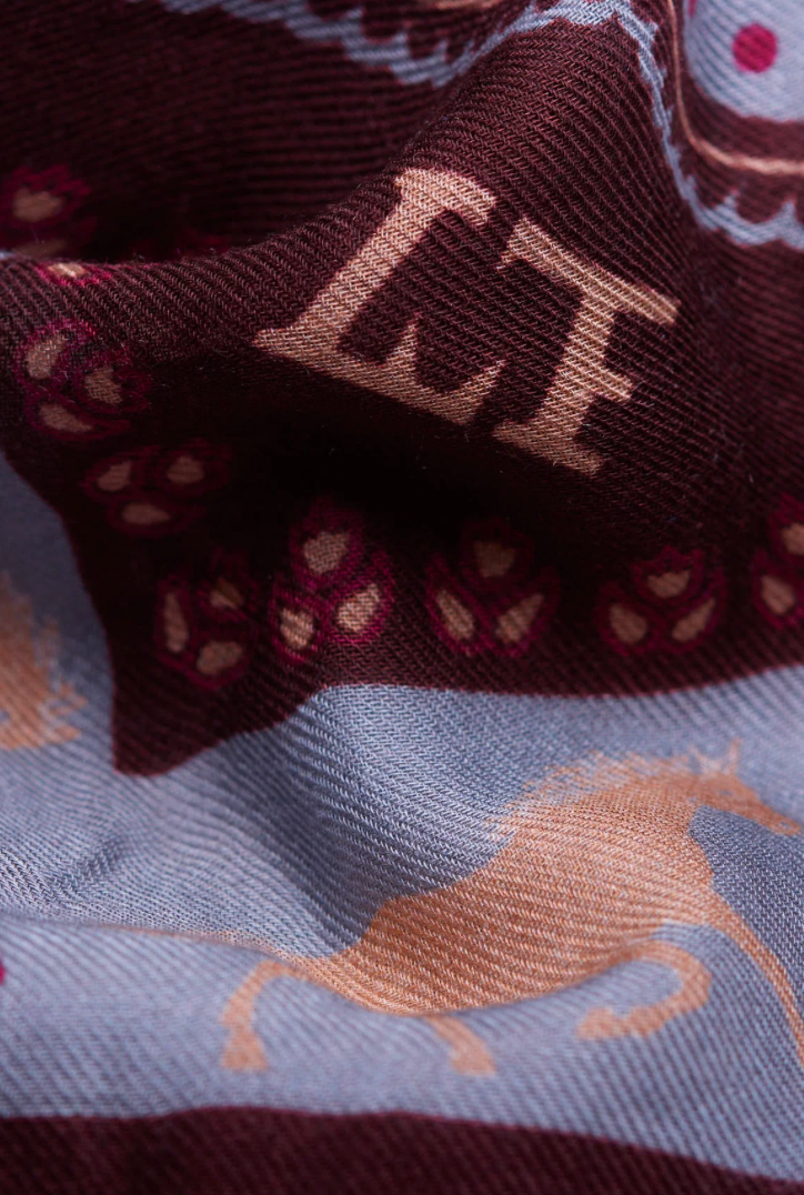 Equestrian Cabernet Silk Scarf