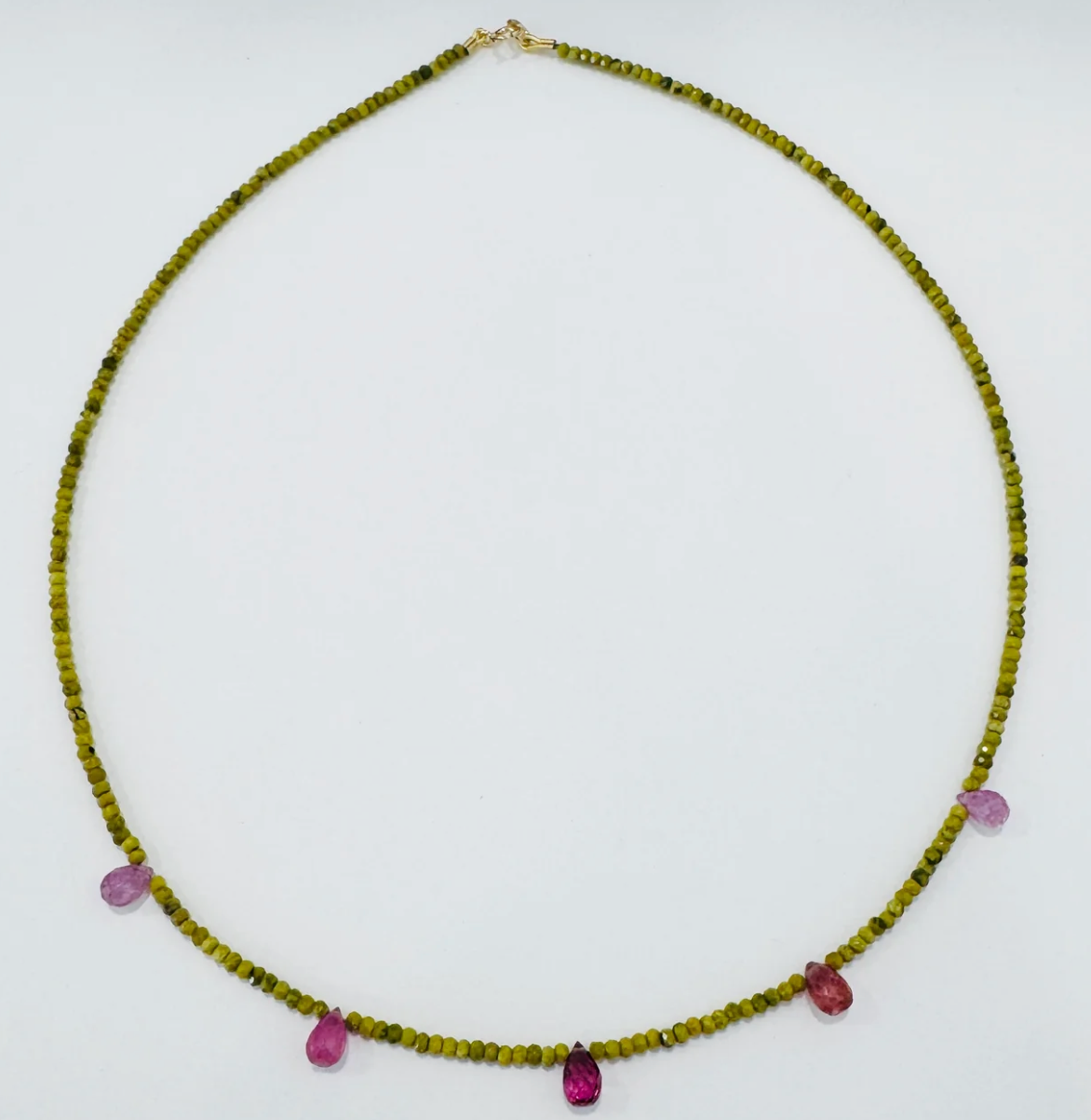 Briolette Green Turquoise and Pink Sapphire