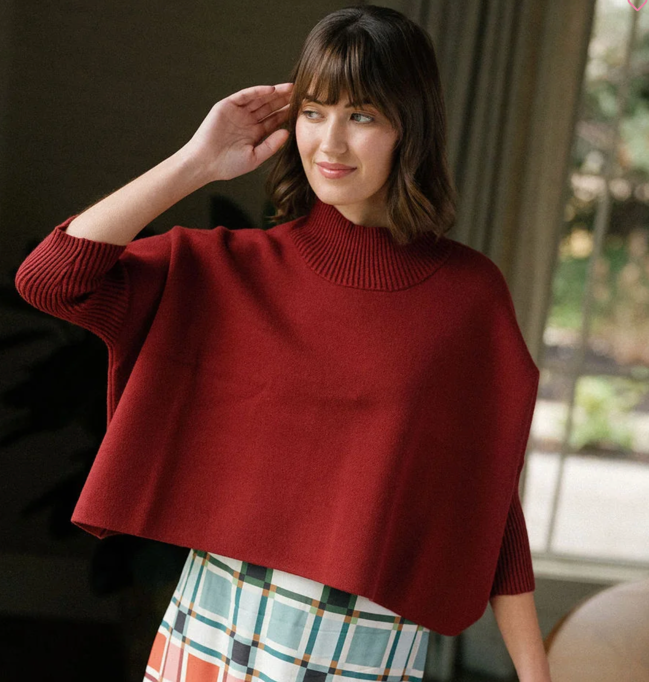 Sofia Oversized Sweater- Mulberry Wine
