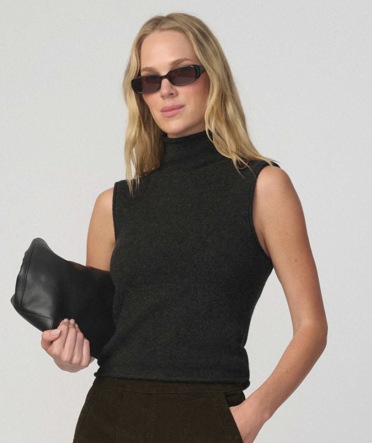 The Stevie Sleeveless Roll Neck Sweater