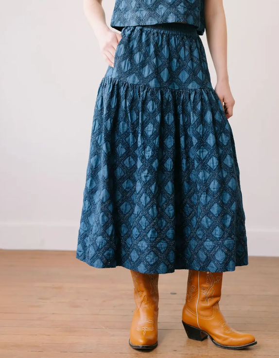 Denim Eyelet Collette Skirt