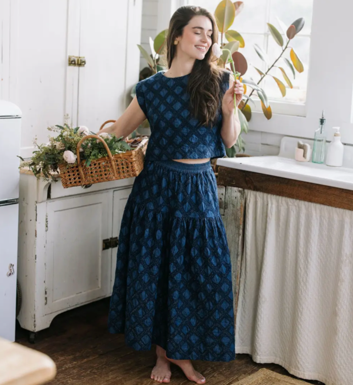 Denim Eyelet Greta Top