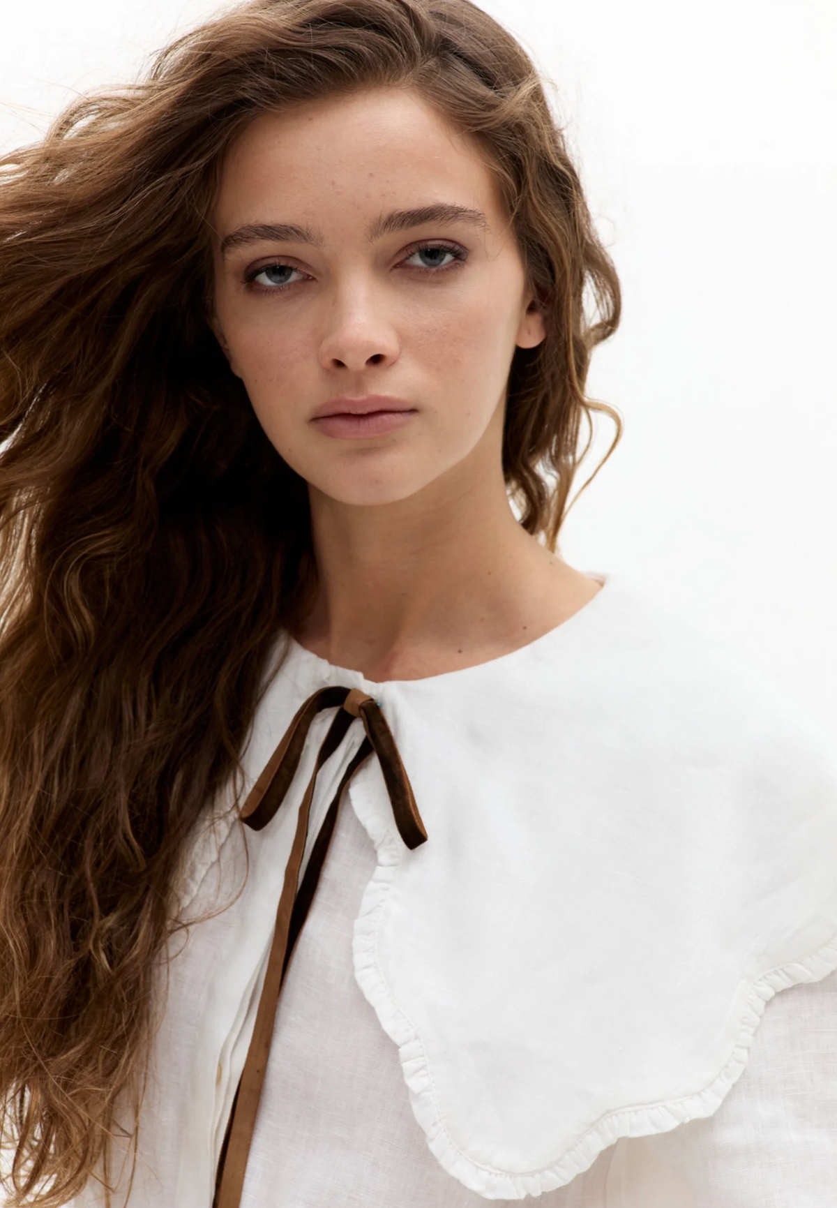 Aurelia Linen Top- Off White