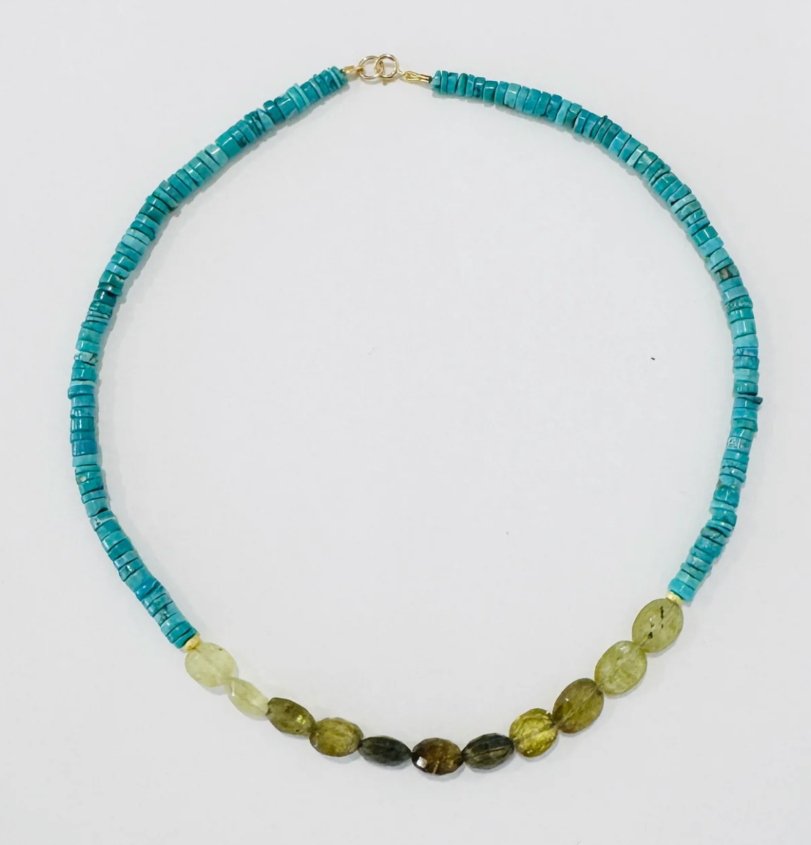 Grossular Garnet and Turquoise Necklace