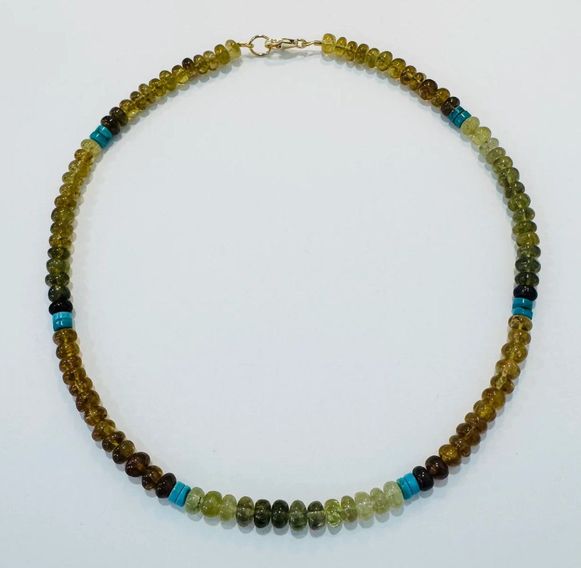 grossular garnet and turquoise necklace