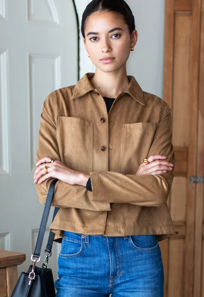 Atelier Pocket Jacket- Camel Suede