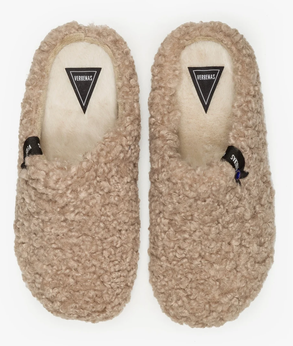 Slippers York Curly Camel