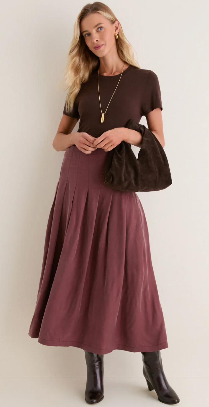Bitter Chocolate Atelier Pleated Maxi Skirt