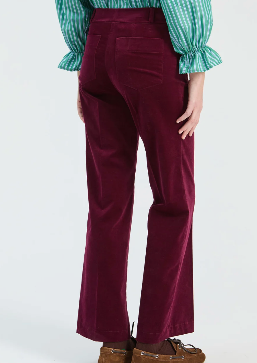 BURGUNDY VELVET TROUSERS