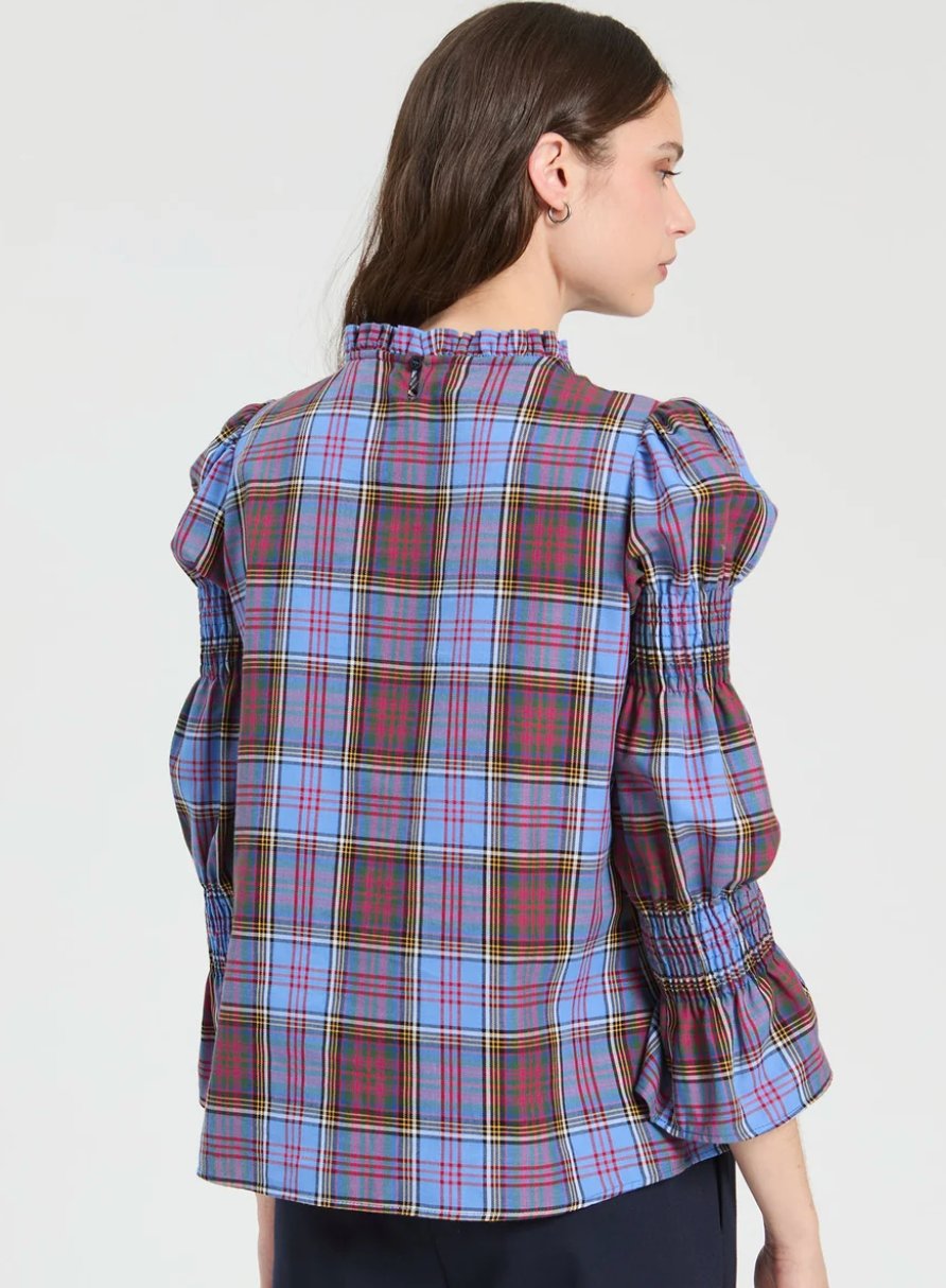 Blue Plaid Top
