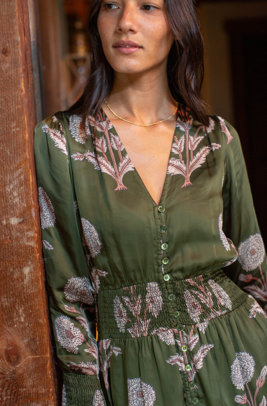 Francesca Dress - Olive Zinnia