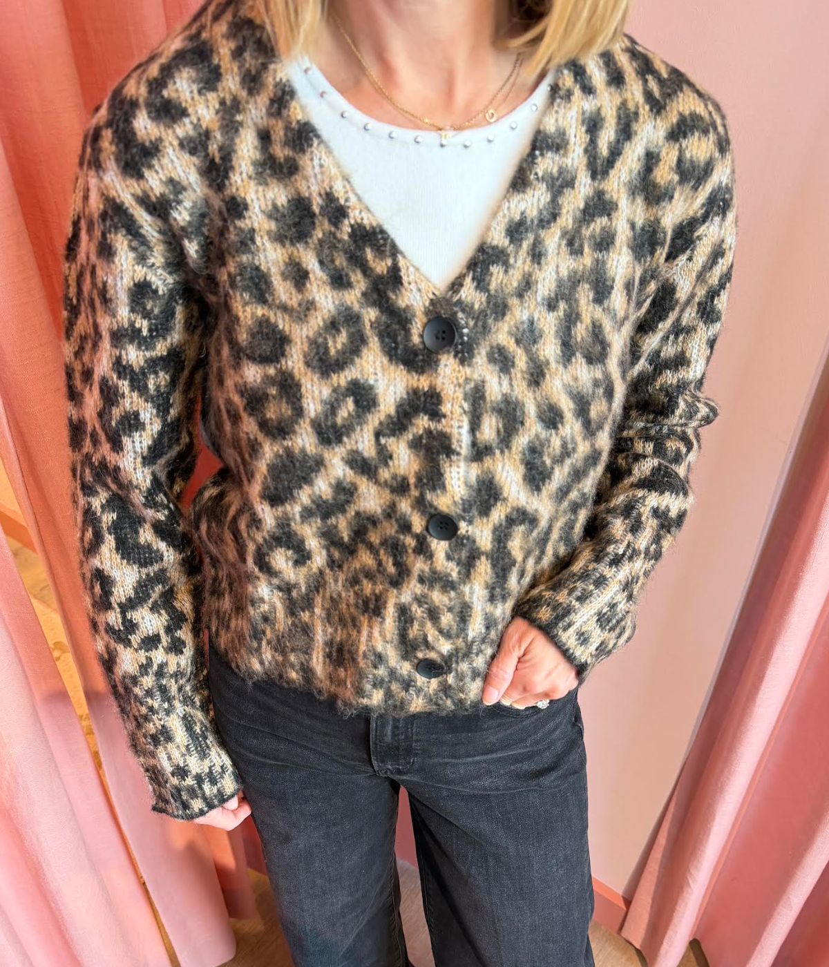 Leopard Cropped Cardigan