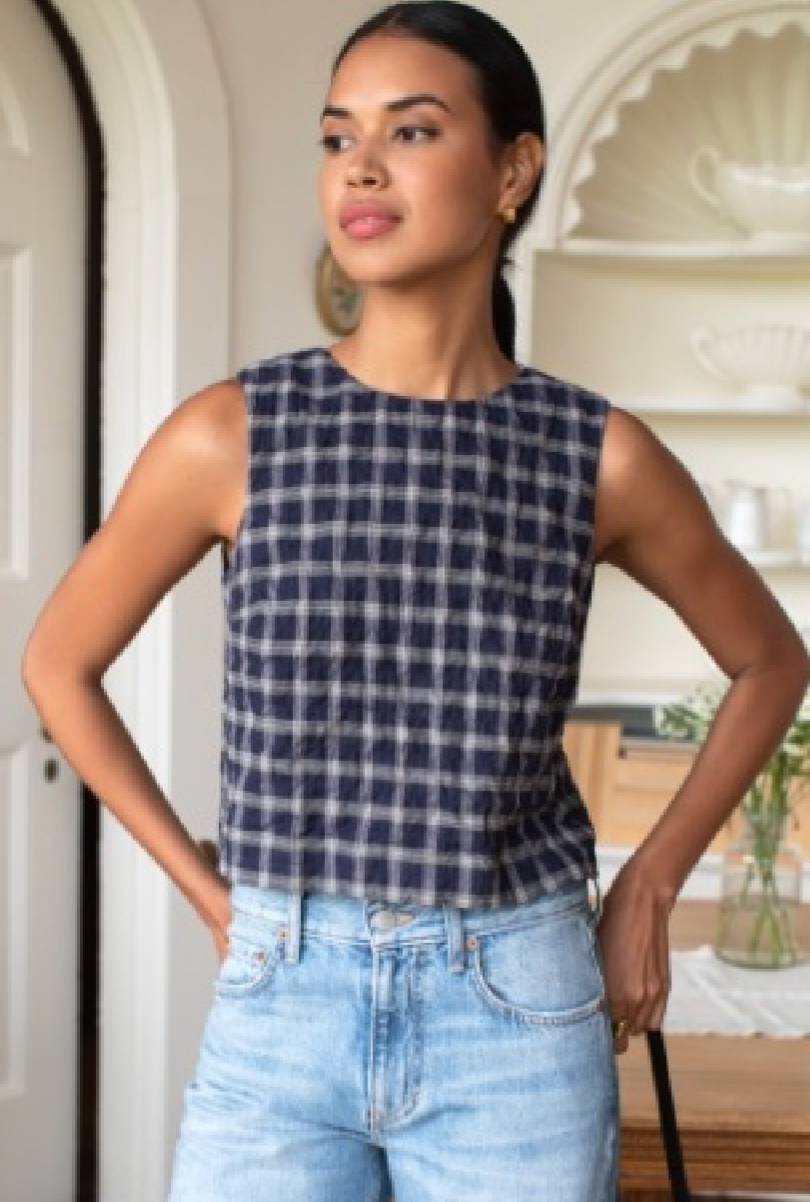 Jeanne Top - Midnight Plaid