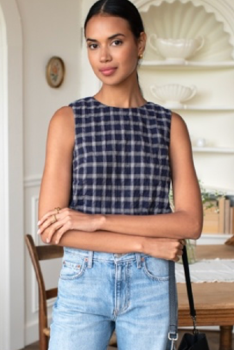 Jeanne Top - Midnight Plaid