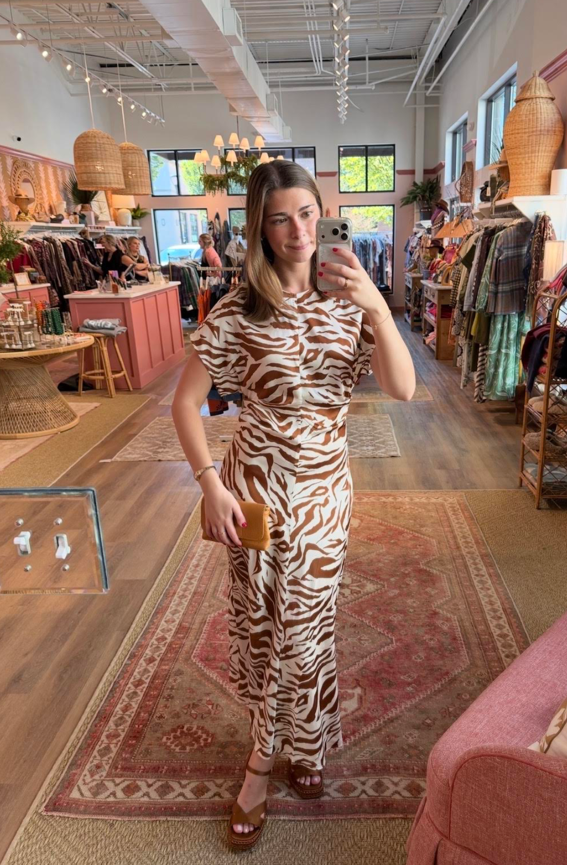 Whitney Satin Maxi Dress- Zebra