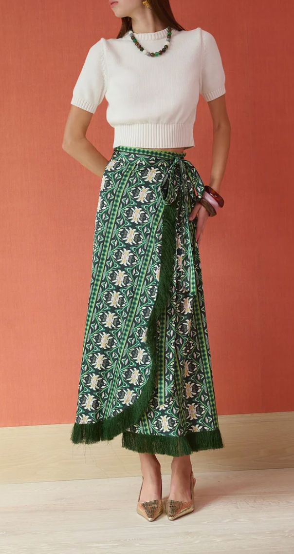 Cooper Wrap Skirt- Garland Green