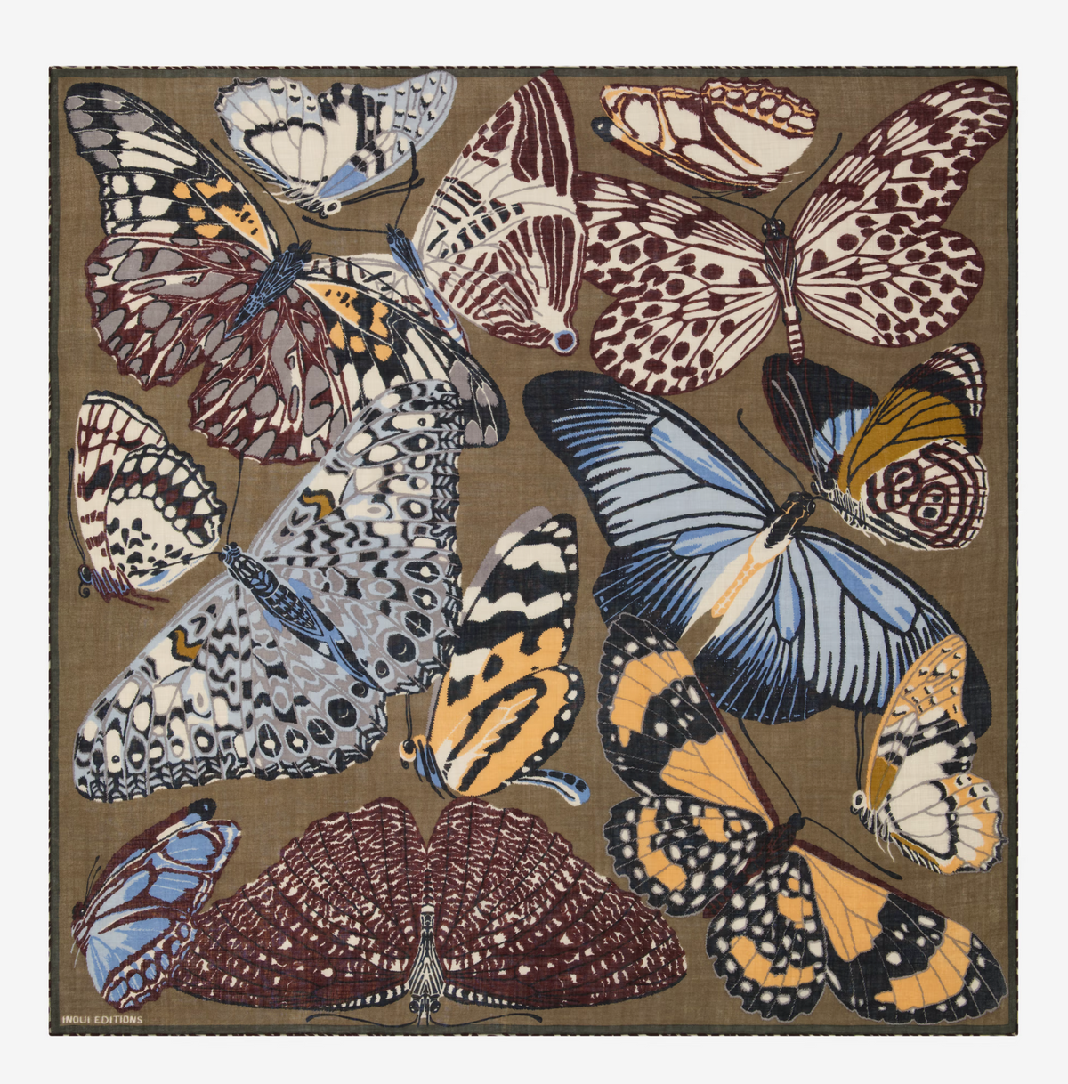 Square 130 - Papillons - Khaki