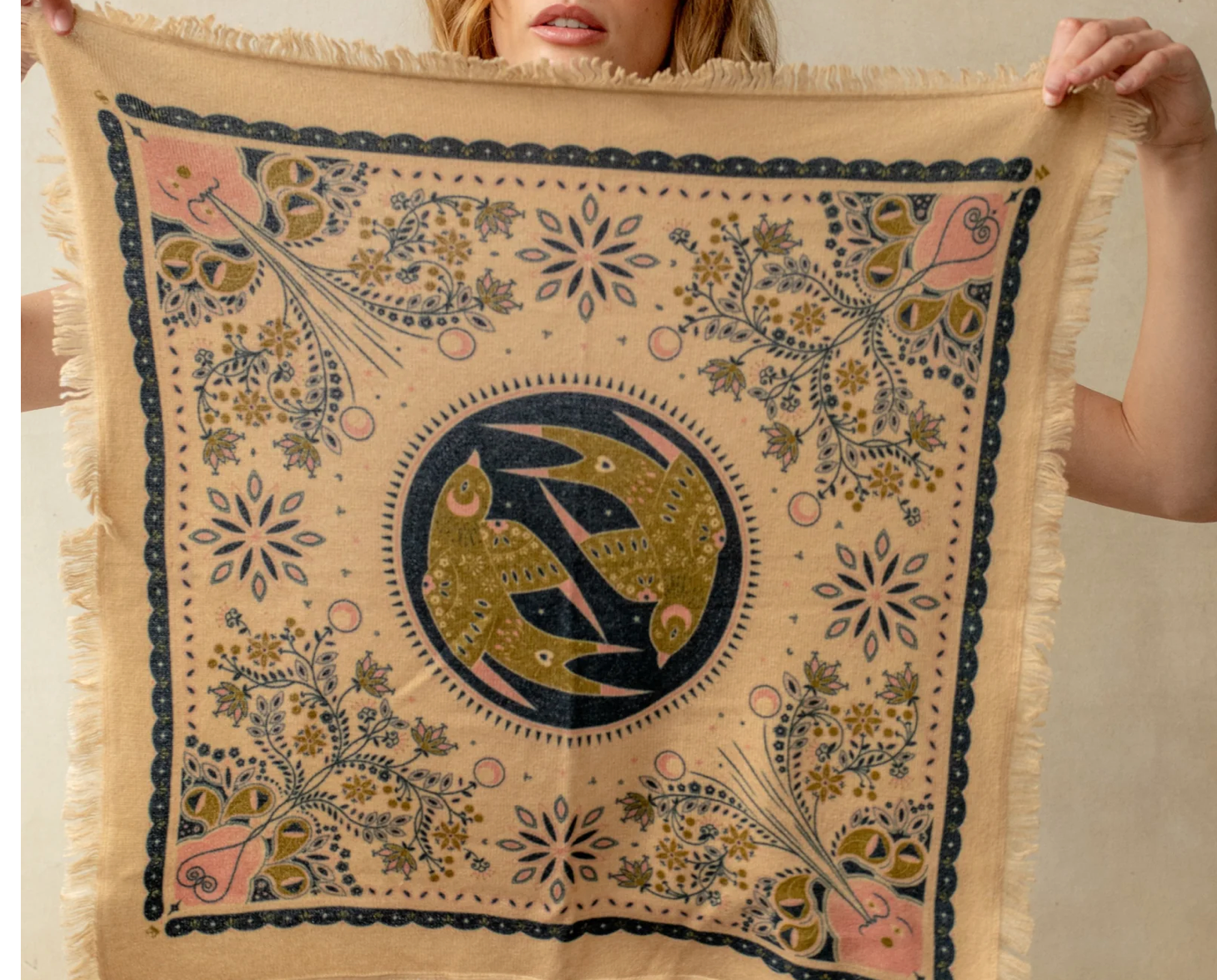 Mini Celestial Bird Cashmere Bandana