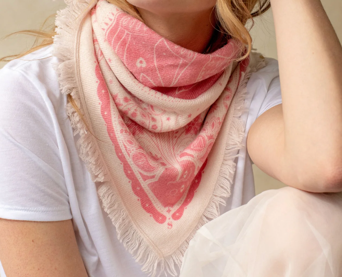Mini Celestial Bird Cashmere Bandana