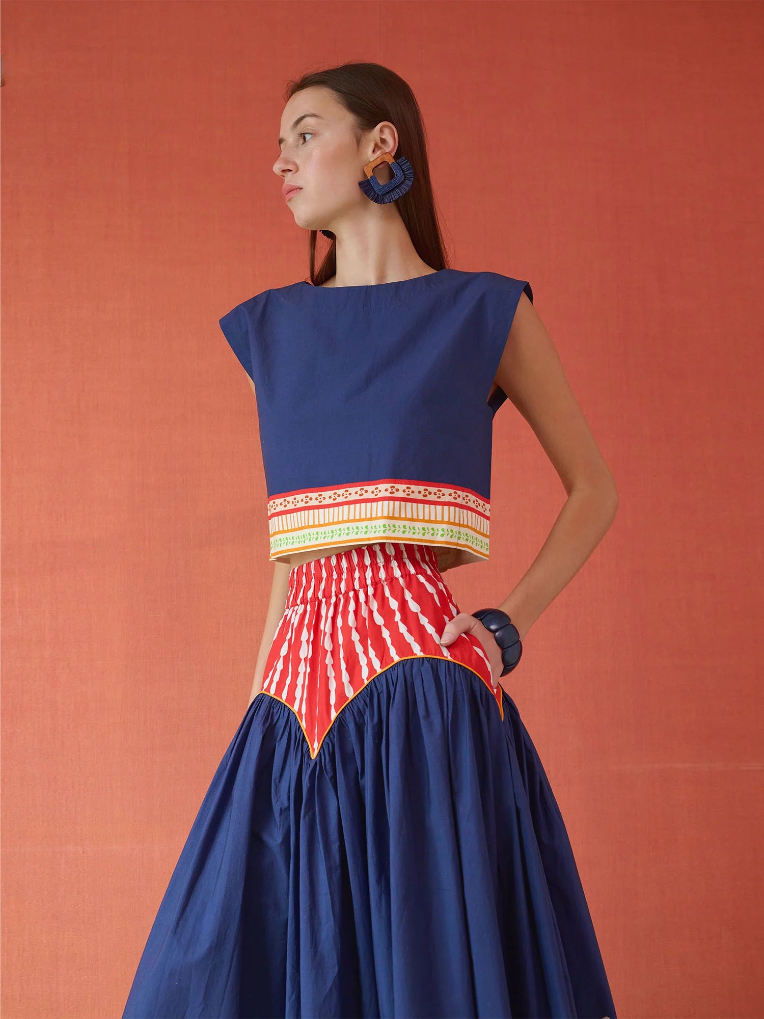 Walker Boxy Crop Top- Painter's Garden