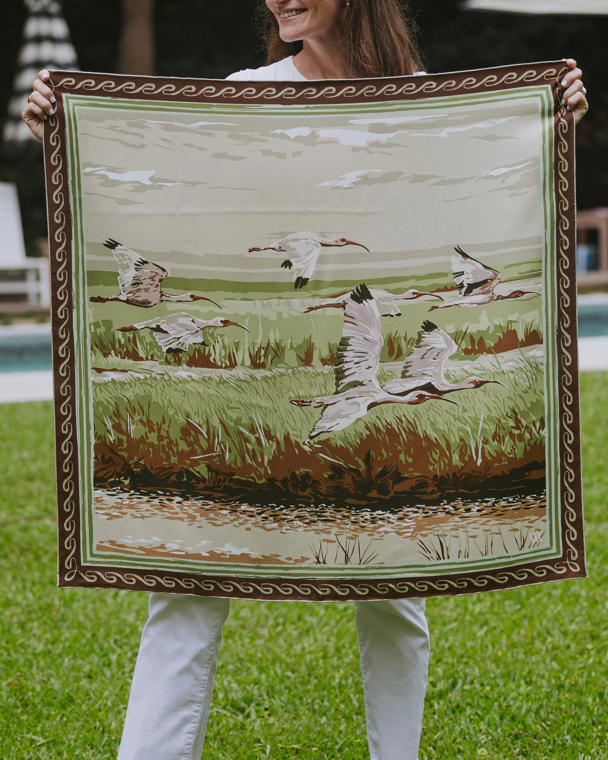 Pale Pink Marsh Flyer Silk Scarf