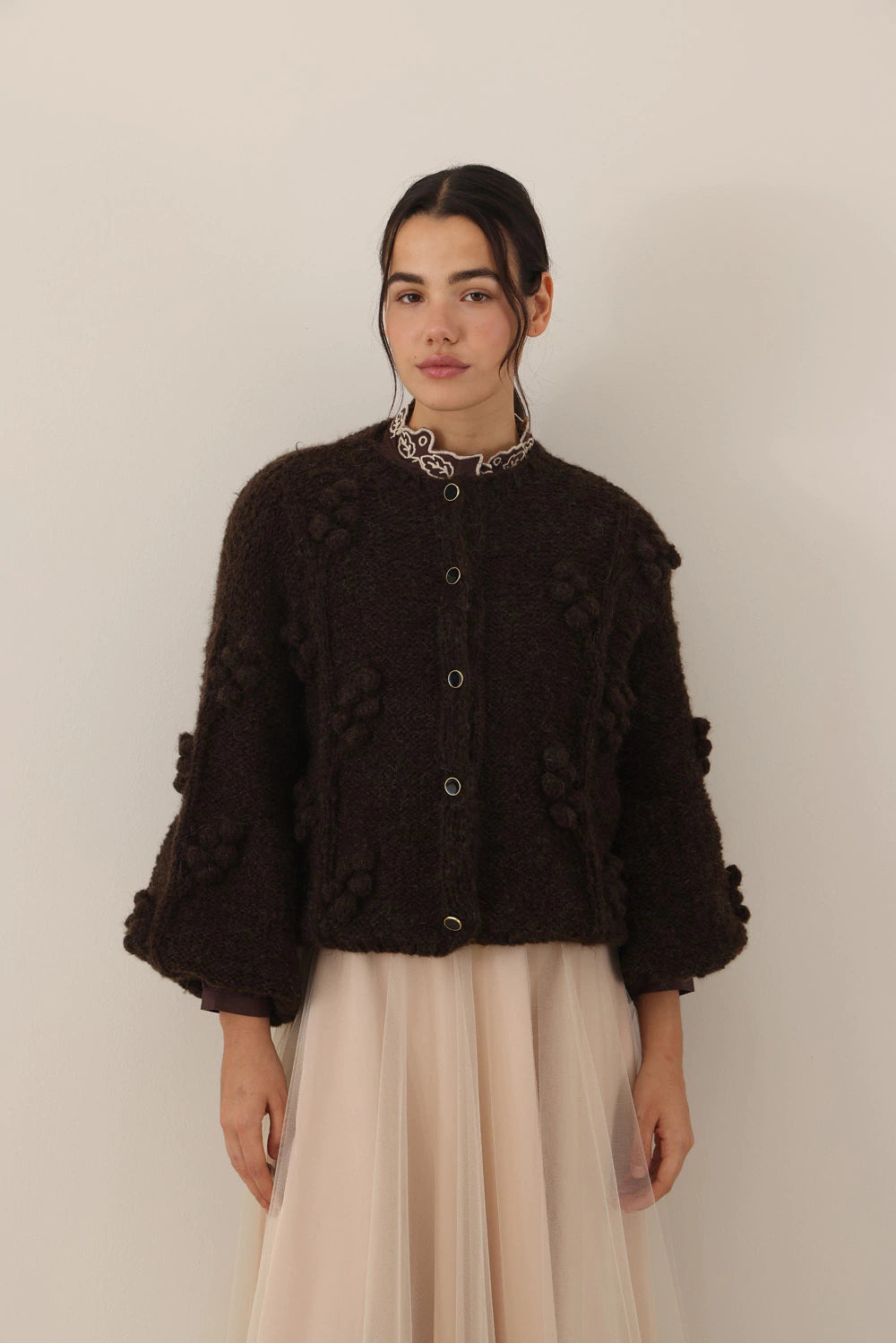 Verbena Cardigan- Marron