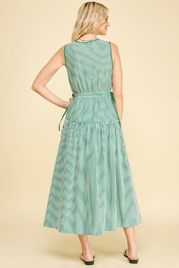 Striped Tiered Midi Dress