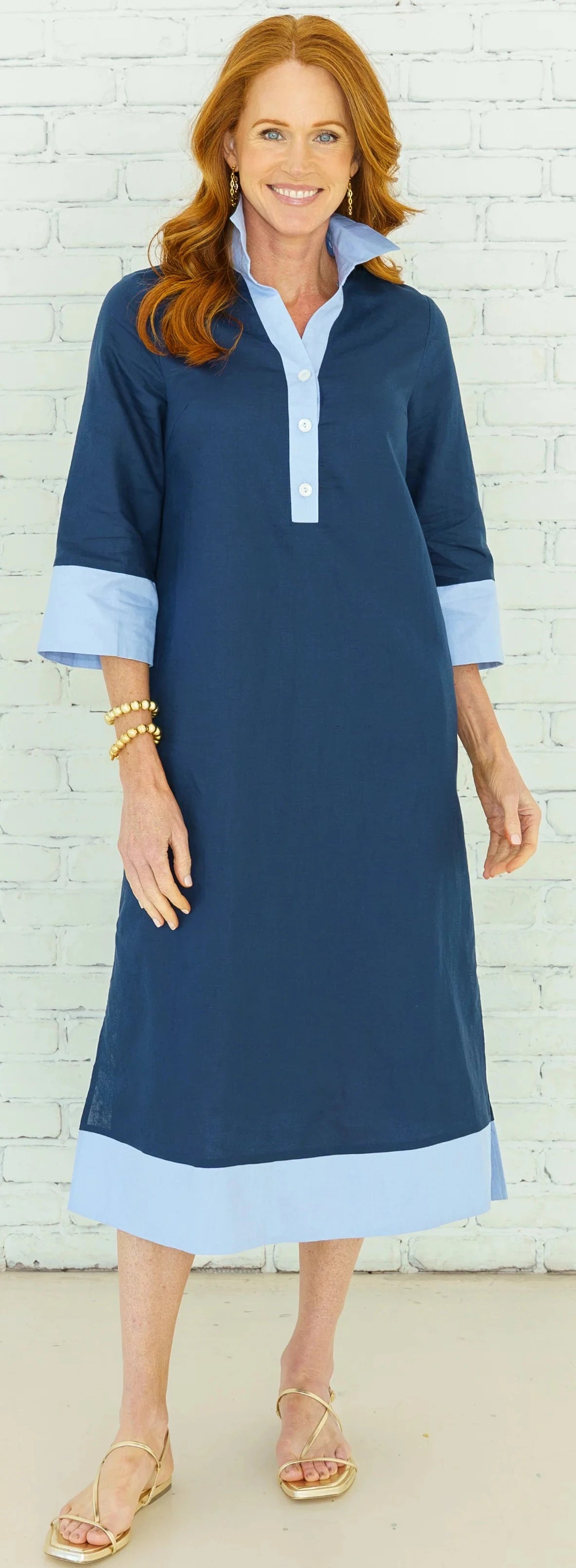 Carrie Long Dress - Navy